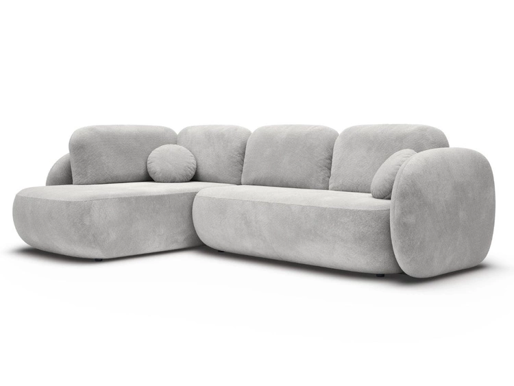 Narożnik z funkcją spania i pojemnikiem Lewy Carino Jasnoszary