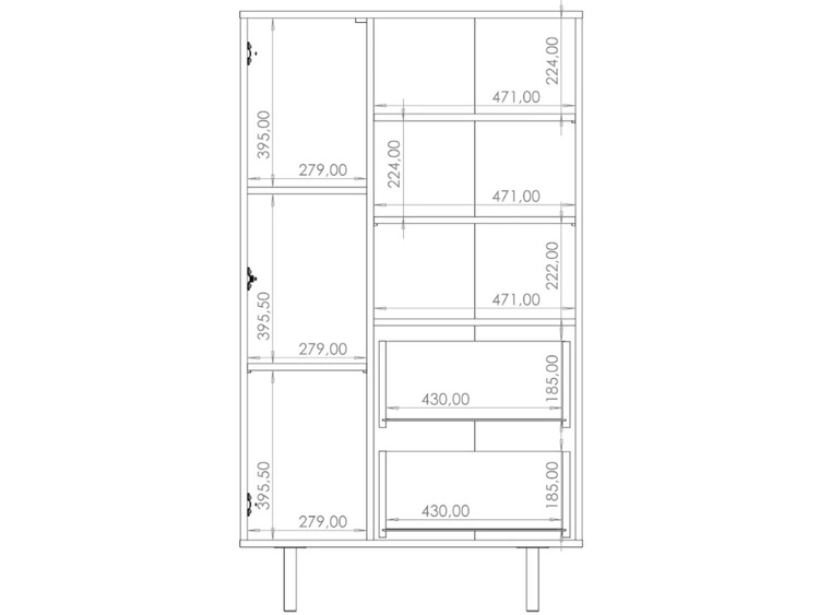 Regał z szufladami i drzwiczkami Ankara Czarny