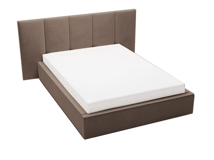 Łóżko tapicerowane z pojemnikiem i stelażem 160x200 cm Lizbona Brązowe