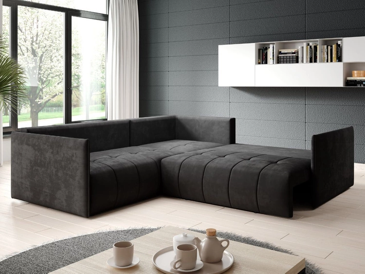 Narożnik L uniwersalny z funkcją spania i pojemnikiem Ardi L Jasny szary