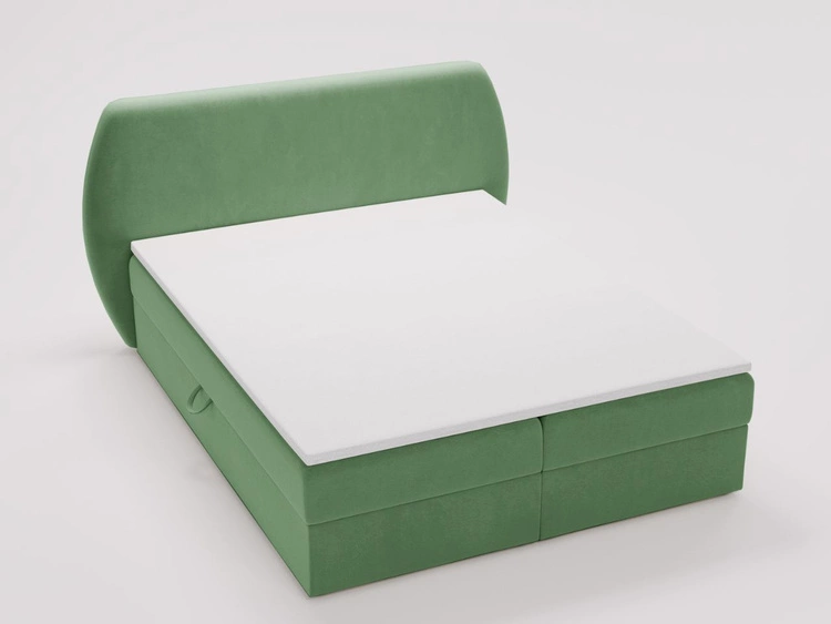 Łóżko kontynentalne z pojemnikiem na pościel 180x200 Bogota Zielone