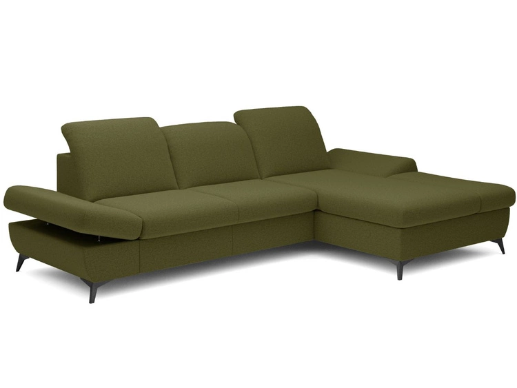 Narożnik L Prawy z funkcją spania i pojemnikiem Hannover Ciemnozielony