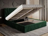 Łóżko tapicerowane z pojemnikiem i stelażem 180x200 Corti Ciemny zielony
