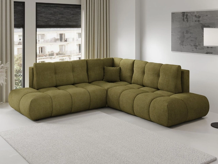 Narożnik z funkcją spania i pojemnikiem Lewy Kair Zielony