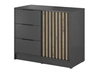 Komoda z drzwiami i szufladami Macron 105 cm Grafit z lamelami