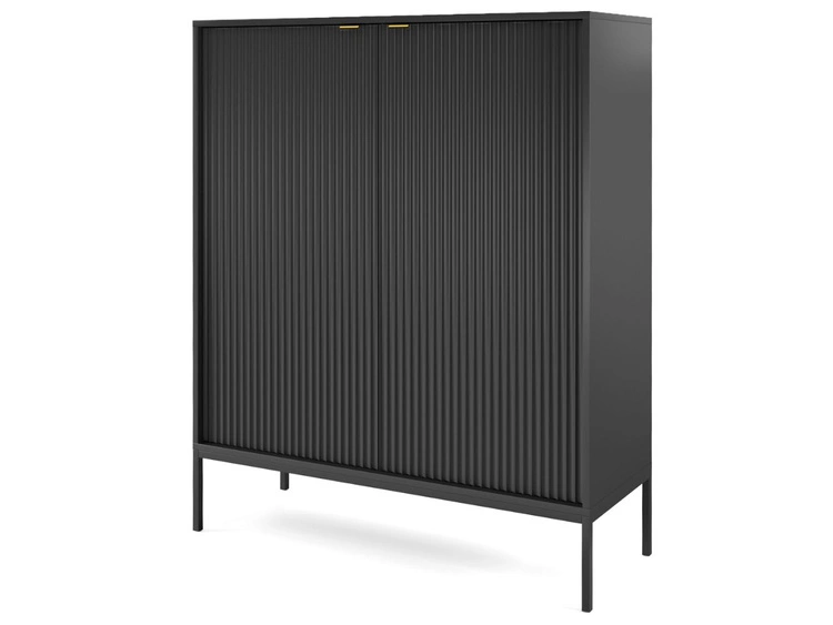 Zestaw mebli do salonu Amber czarny na czarnych nogach