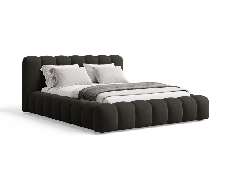 Łóżko tapicerowane z pojemnikiem i stelażem 120x200 Averia Czarny