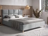 Łóżko tapicerowane ze stelażem 160x200 Luxe Jasny Szary