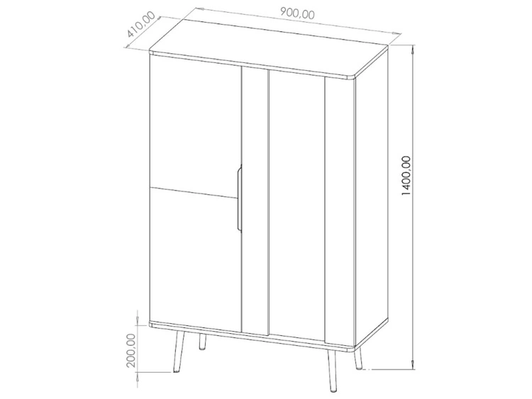 Witryna stojąca do salonu Nemi Brązowa
