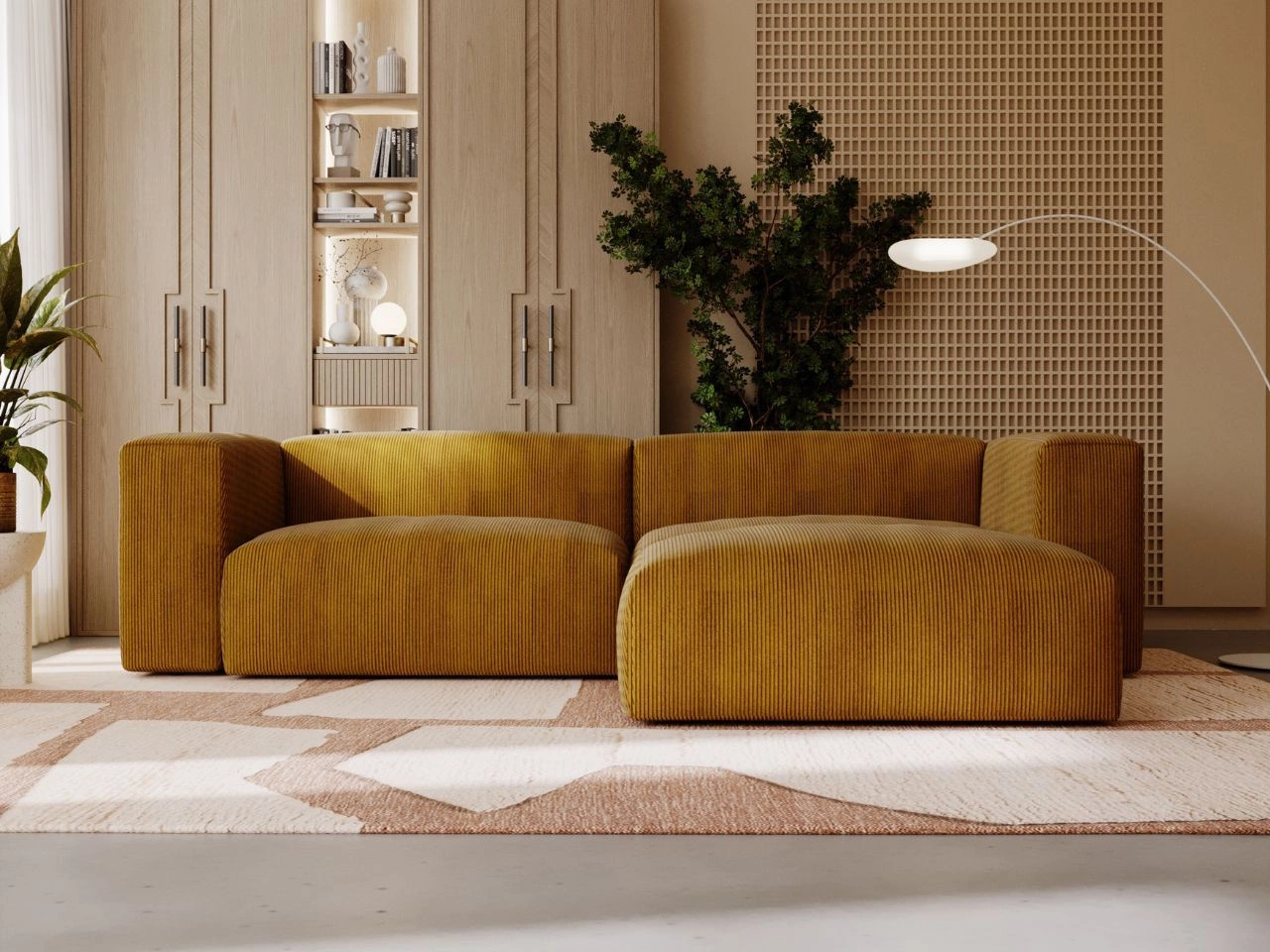 Narożnik wypoczynkowy L prawy Landi Miodowy