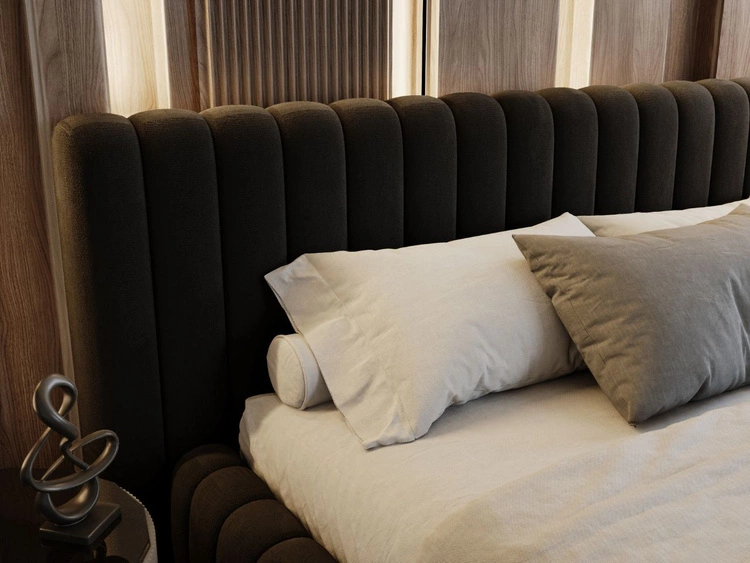 Łóżko tapicerowane z pojemnikiem i stelażem 160x200 Bliss Czarne