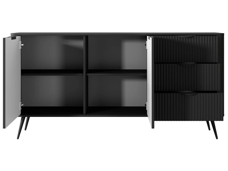 Komoda z szufladami i drzwiami 163 cm Latina Czarna