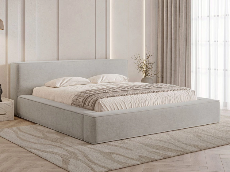 Łóżko tapicerowane z pojemnikiem i stelażem 180x200 Mali Błękitne