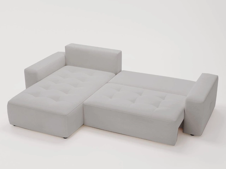 Narożnik L Lewy z funkcją spania i pojemnikiem Portland Jasnoszary