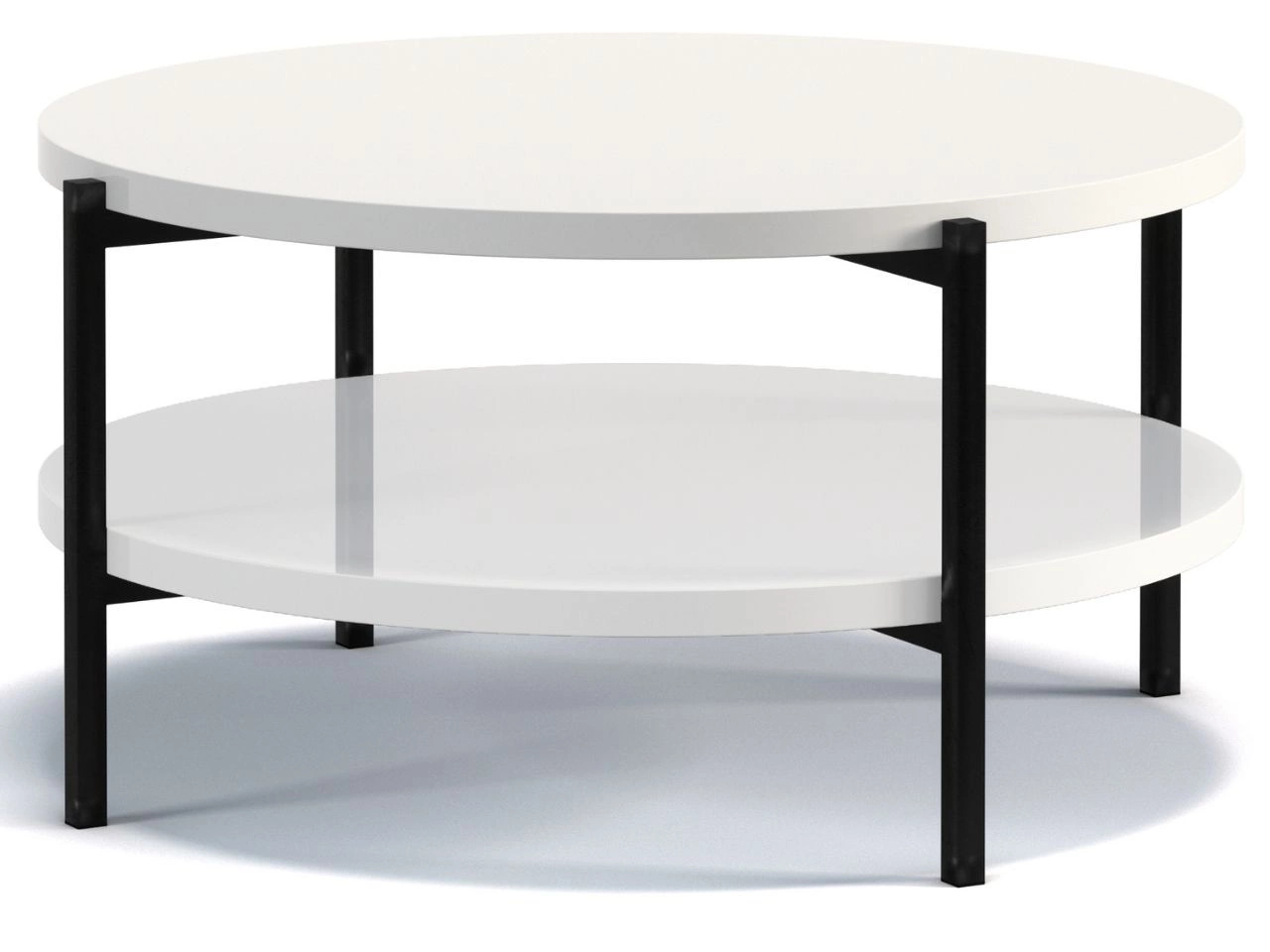 Podwójny stolik kawowy Sevilla Biały połysk