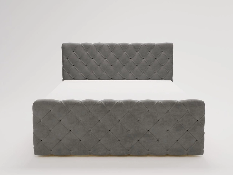 Łóżko kontynentalne z pojemnikiem na pościel 140x200 Lunaris Ciemnoszare