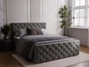 Łóżko kontynentalne z pojemnikiem na pościel 140x200 Montego Antracytowe