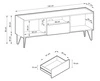 Szafka pod telewizor z szufladami i drzwiczkami Melody Czarna