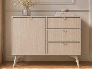 Komoda z drzwiami i szufladami 106 cm Modena Beż Piaskowy
