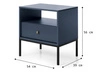 Stolik nocny z szufladą na czarnych nóżkach Amor Granatowy