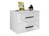 Podwieszany stolik nocny z dwoma szufladami Nuveo Biały połysk