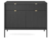 Komoda z drzwiami i szufladami Amber czarna na czarnych nogach