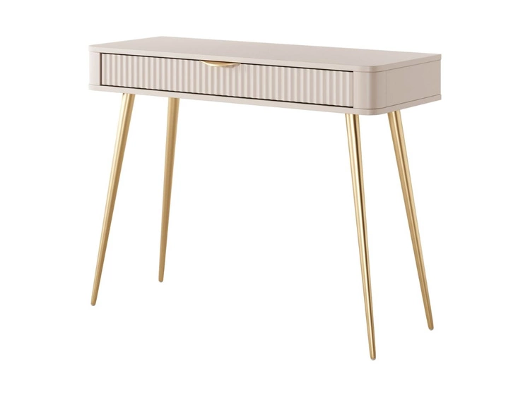 Toaletka z złotymi metalowymi nogami Latina Beżowa