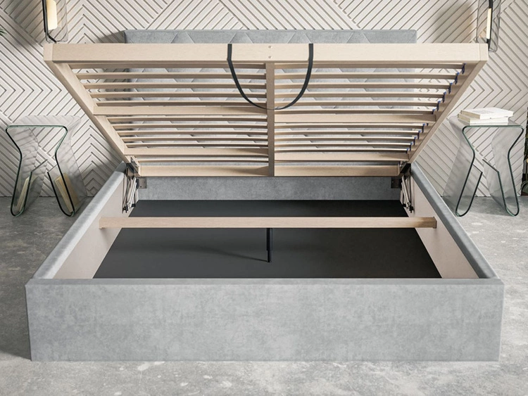 Łóżko tapicerowane z pojemnikiem i stelażem 160x200 Salento beżowe