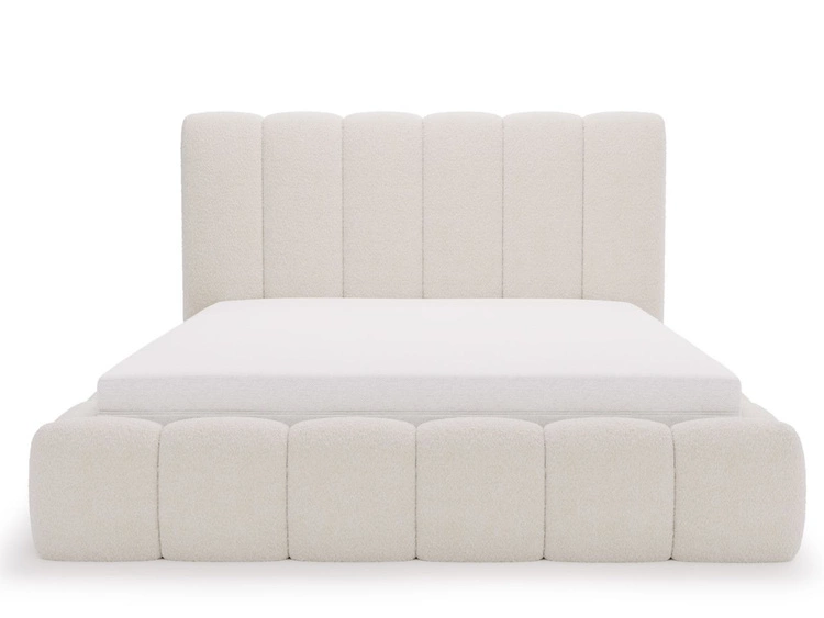 Łóżko tapicerowane z pojemnikiem i stelażem 160x200 Imperial Kremowe