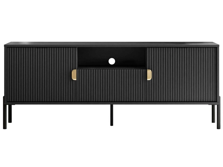 Szafka RTV dwudrzwiowa z szufladą Orlean czarny mat