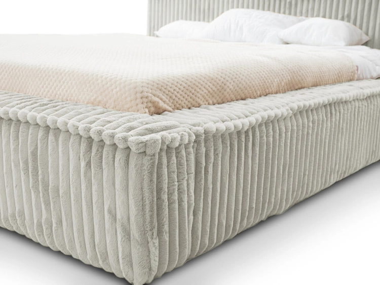 Łóżko tapicerowane z pojemnikiem i stelażem 160x200 Lago Jasnoszare