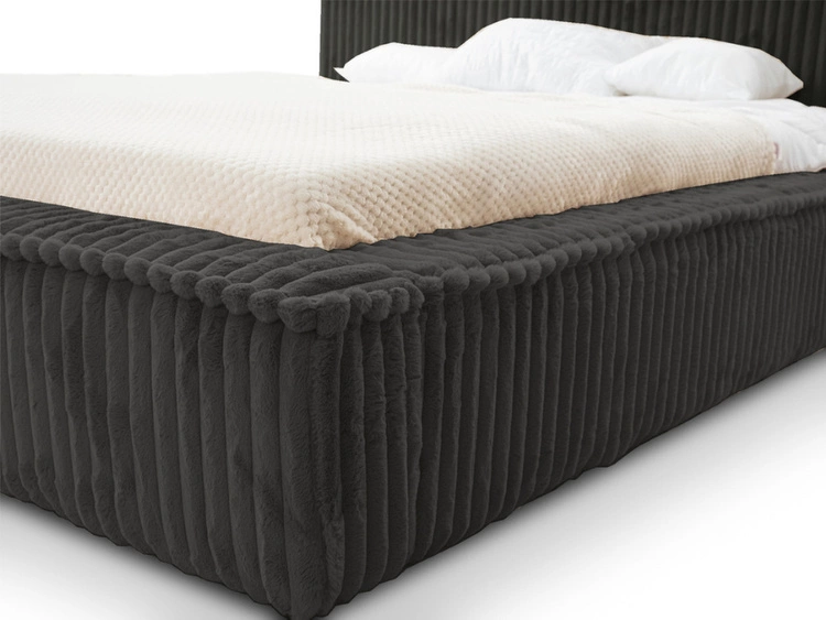 Łóżko tapicerowane z pojemnikiem i stelażem 160x200 Lago Czarne