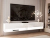 Szafka RTV wisząca 180 cm do salonu z oświetleniem LED Aurelie Biały połysk