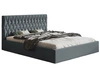 Łóżko tapicerowane z pojemnikiem i stelażem 140x200 Benny szare