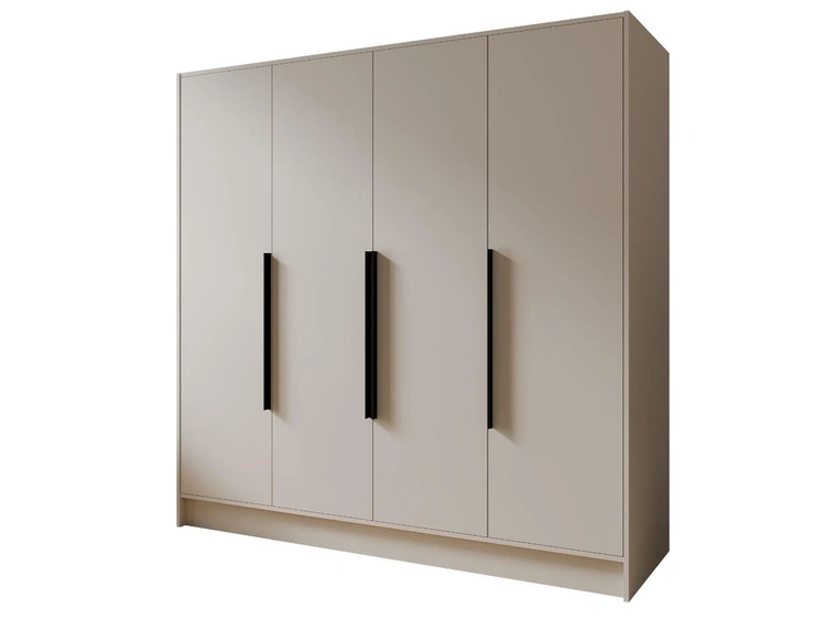 Szafa otwierana 200 cm Perugia Kaszmir z czarnymi uchwytami