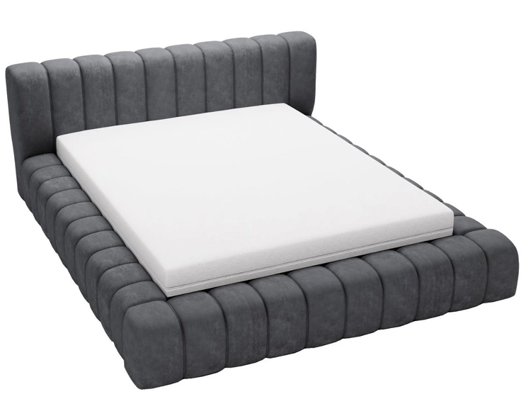 Łóżko tapicerowane z pojemnikiem na pościel i stelażem 160x200 Italia Ciemnoszare