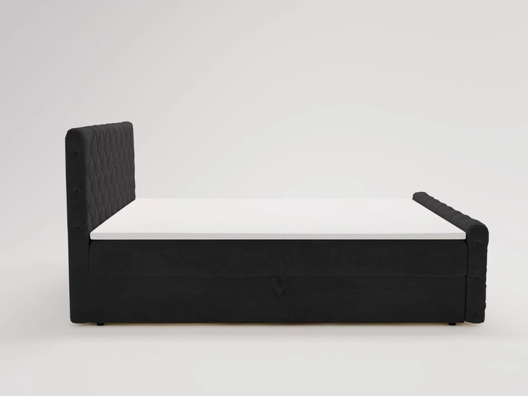 Łóżko kontynentalne z pojemnikiem na pościel 180x200 Lunaris Czarne
