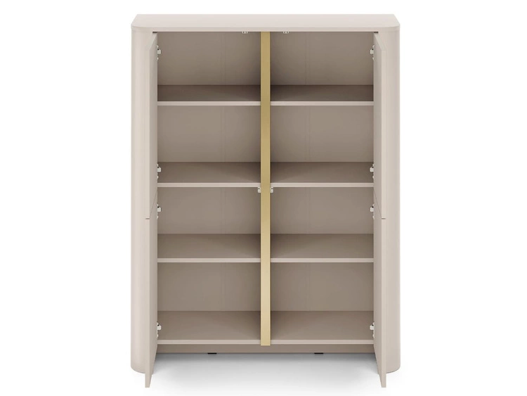 Komoda czterodrzwiowa ze złotą listwą dekoracyjną Brillo Kaszmir