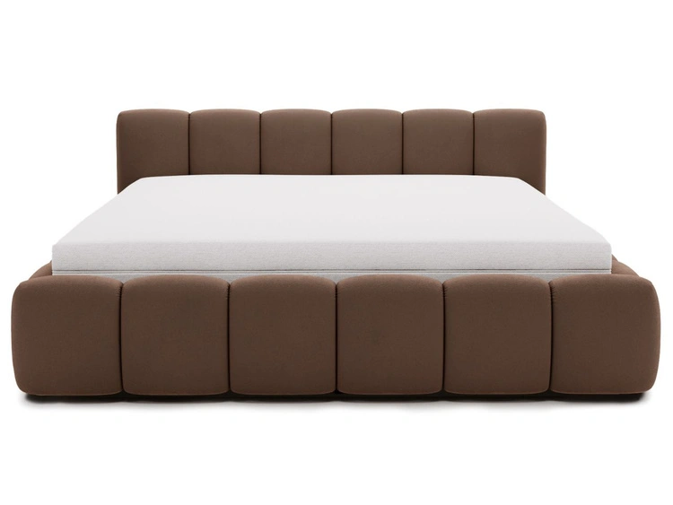 Łóżko tapicerowane z pojemnikiem i stelażem 120x200 Cloud Low brązowe