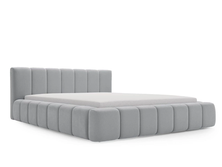 Łóżko tapicerowane z pojemnikiem i stelażem 140x200 Orio Szary