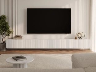 Zestaw szafek pod telewizor z drzwiczkami 300 cm Kioto Biała