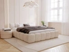 Łóżko tapicerowane z pojemnikiem i stelażem 140x200 Cloud Low beżowe