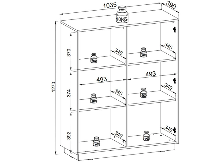 Komoda z drzwiami wysoka Roland Czarny