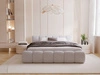Łóżko tapicerowane z pojemnikiem i stelażem 200x200 Cloud Low szare