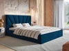 Łóżko tapicerowane z pojemnikiem i stelażem 120x200 Orlo granatowe