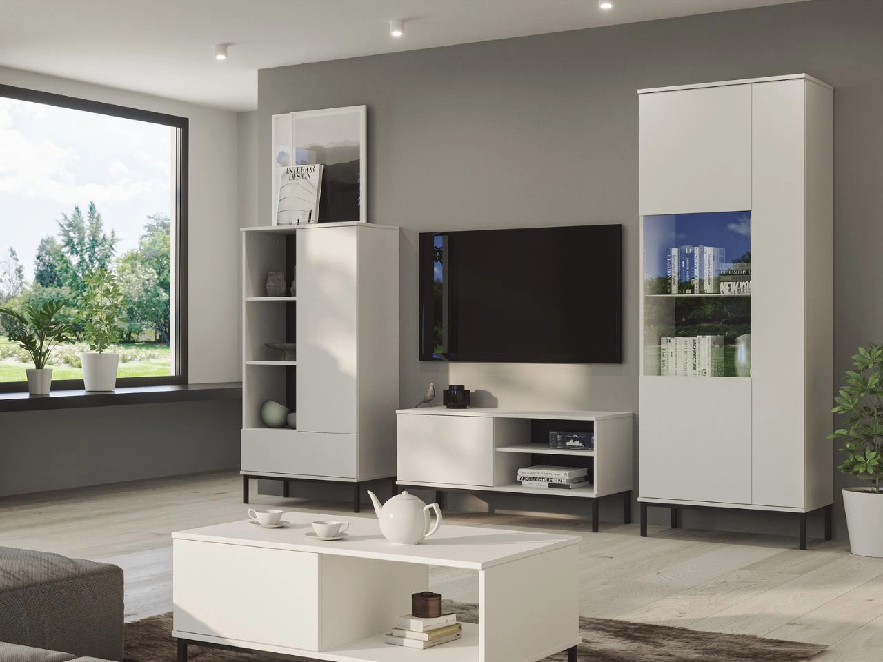 Zestaw mebli do salonu Soroko Biały