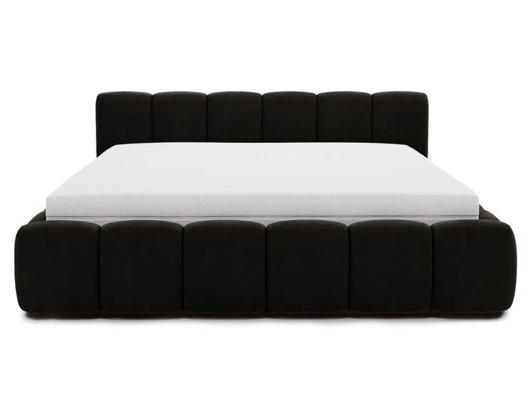 Łóżko tapicerowane z pojemnikiem i stelażem 200x200 Cloud Low czarne