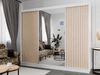 Szafa przesuwna z lustrem i lamelami 250 cm Loreto Biała