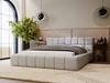 Łóżko tapicerowane z pojemnikiem i stelażem 160x200 Alicante Jasny szary