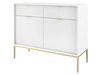 Komoda z drzwiami i szufladami Amber biała na złotych nogach